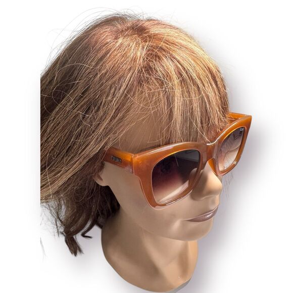 QUAY After Hours 111 Sunglasses Crystal Caramel Smoke Taupe Gradient Lenses Rare - Picture 10 of 10